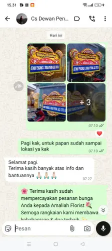 Testimonial Papan Bunga Pernikahan pondok indah