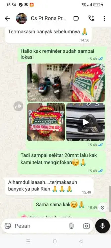 Testimonial Papan Bunga pondok indah